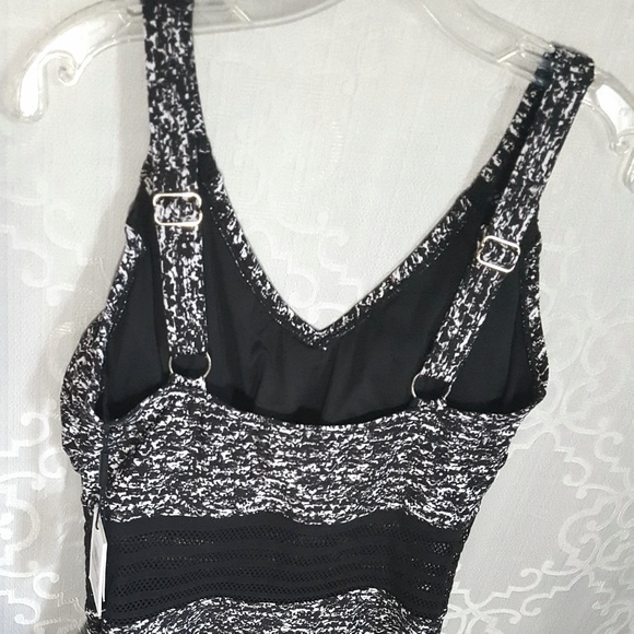 Calvin Klein Mesh Inset Waist One Piece Swim Suit - Picture 3 of 8